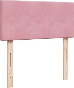 vidaXL Łóżko kontynentalne z materacem, różowe, aksamit, 90x190 cm 5