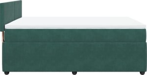 vidaXL Łóżko kontynentalne z materacem, ciemnozielone, 140x200 cm 9