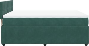 vidaXL Łóżko kontynentalne z materacem, ciemnozielone, 140x200 cm 9