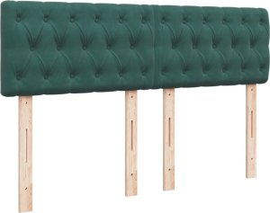 vidaXL Łóżko kontynentalne z materacem, ciemnozielone, 140x200 cm 5