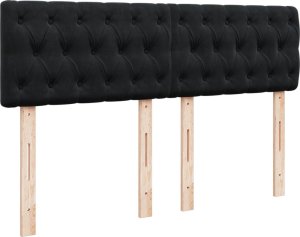 vidaXL Łóżko kontynentalne z materacem, czarne, 140x200 cm, aksamit 5