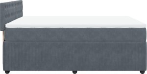 vidaXL Łóżko kontynentalne z materacem, ciemnoszare, 140x200cm aksamit 9