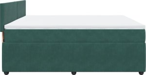 vidaXL Łóżko kontynentalne z materacem, ciemnozielone, 180x200 cm 9