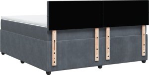 vidaXL Łóżko kontynentalne z materacem, ciemnoszare, 180x200cm aksamit 10