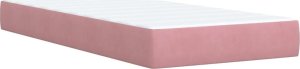vidaXL Łóżko kontynentalne z materacem, różowe, aksamit, 90x190 cm 7