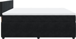 vidaXL Łóżko kontynentalne z materacem, czarne, 180x200 cm, aksamit 9
