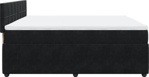 vidaXL Łóżko kontynentalne z materacem, czarne, 180x200 cm, aksamit 9