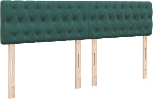 vidaXL Łóżko kontynentalne z materacem, ciemnozielone, 180x200 cm 5