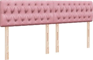 vidaXL Łóżko kontynentalne z materacem, różowe, 180x200 cm, aksamit 5
