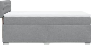 vidaXL Łóżko kontynentalne z materacem, jasnoszare, tkanina, 90x200 cm 11