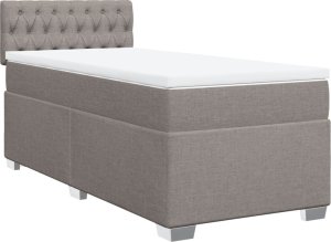 vidaXL Łóżko kontynentalne z materacem, taupe, tkanina, 90x200 cm 3