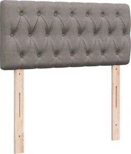 vidaXL Łóżko kontynentalne z materacem, taupe, tkanina, 90x200 cm 7
