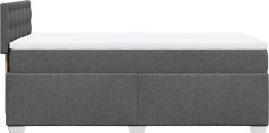 vidaXL Łóżko kontynentalne z materacem, ciemnoszara tkanina 90x200 cm 11
