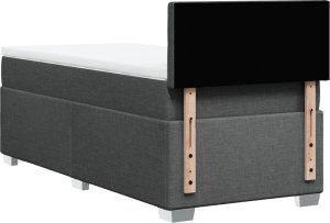 vidaXL Łóżko kontynentalne z materacem, ciemnoszara tkanina 90x200 cm 12