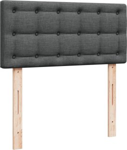 vidaXL Łóżko kontynentalne z materacem, ciemnoszara tkanina 90x200 cm 7