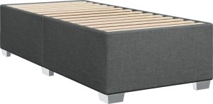 vidaXL Łóżko kontynentalne z materacem, ciemnoszara tkanina 90x200 cm 8