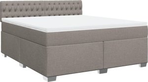 vidaXL Łóżko kontynentalne z materacem, taupe, tkanina, 180x200 cm 3