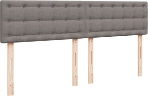 vidaXL Łóżko kontynentalne z materacem, taupe, tkanina, 180x200 cm 7