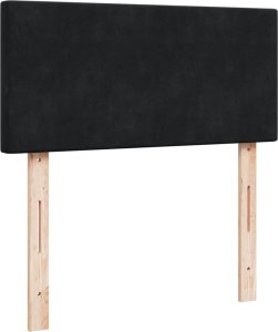 vidaXL Łóżko kontynentalne z materacem, czarne, aksamit 90x200 cm 9