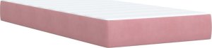 vidaXL Łóżko kontynentalne z materacem, różowe, aksamit, 90x200 cm 12