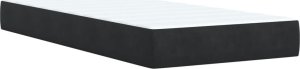 vidaXL Łóżko kontynentalne z materacem, czarne, aksamit 90x200 cm 12