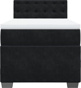 vidaXL Łóżko kontynentalne z materacem, czarne, aksamit 90x200 cm 6