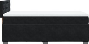 vidaXL Łóżko kontynentalne z materacem, czarne, aksamit 90x200 cm 7