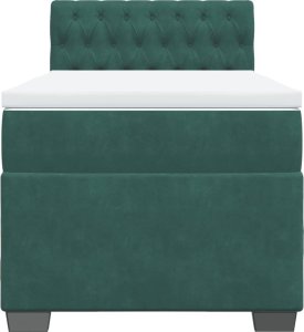 vidaXL Łóżko kontynentalne z materacem, zielone, aksamit, 90x200 cm 6