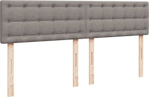 vidaXL Łóżko kontynentalne z materacem, taupe, tkanina, 180x200 cm 7