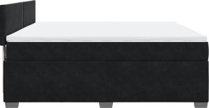 vidaXL Łóżko kontynentalne z materacem, czarne, 180x200 cm, aksamit 7