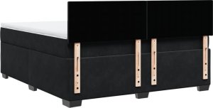 vidaXL Łóżko kontynentalne z materacem, czarne, 180x200 cm, aksamit 8
