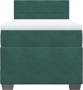 vidaXL Łóżko kontynentalne z materacem, zielone, aksamit, 90x200 cm 6