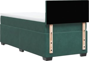 vidaXL Łóżko kontynentalne z materacem, zielone, aksamit, 90x200 cm 8
