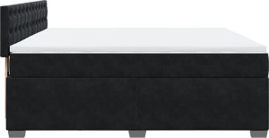 vidaXL Łóżko kontynentalne z materacem, czarne, 180x200 cm, aksamit 7