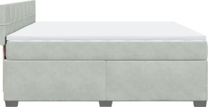 vidaXL Łóżko kontynentalne z materacem, jasnoszare, 180x200cm, aksamit 7