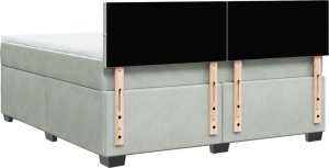 vidaXL Łóżko kontynentalne z materacem, jasnoszare, 180x200cm, aksamit 8