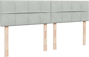 vidaXL Łóżko kontynentalne z materacem, jasnoszare, 180x200cm, aksamit 9