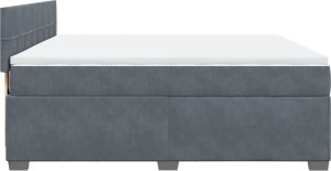 vidaXL Łóżko kontynentalne z materacem, ciemnoszare, 180x200cm aksamit 7