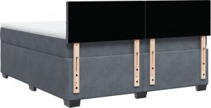 vidaXL Łóżko kontynentalne z materacem, ciemnoszare, 180x200cm aksamit 8