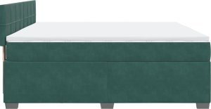 vidaXL Łóżko kontynentalne z materacem, ciemnozielone, 180x200 cm 7