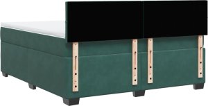 vidaXL Łóżko kontynentalne z materacem, ciemnozielone, 180x200 cm 8