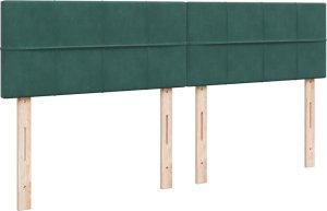 vidaXL Łóżko kontynentalne z materacem, ciemnozielone, 180x200 cm 9