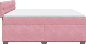 vidaXL Łóżko kontynentalne z materacem, różowe, 180x200 cm, aksamit 7