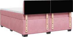 vidaXL Łóżko kontynentalne z materacem, różowe, 180x200 cm, aksamit 8