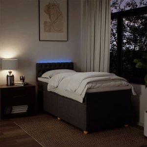 vidaXL Łóżko kontynentalne z materacem, brązowe, tkanina, 90x200 cm 5