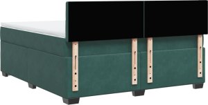 vidaXL Łóżko kontynentalne z materacem, ciemnozielone, 180x200 cm 8