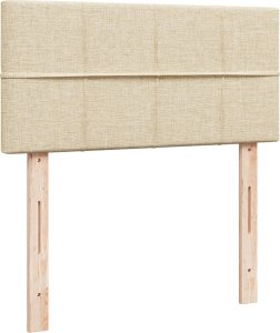 vidaXL Łóżko kontynentalne z materacem, kremowe, tkanina, 90x200 cm 12