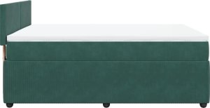vidaXL Łóżko kontynentalne z materacem, ciemnozielone, 140x200 cm 7