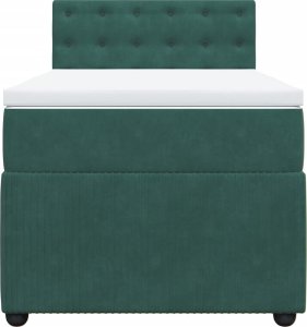 vidaXL Łóżko kontynentalne z materacem, zielone, aksamit, 90x190 cm 6
