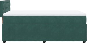 vidaXL Łóżko kontynentalne z materacem, zielone, aksamit, 90x190 cm 7